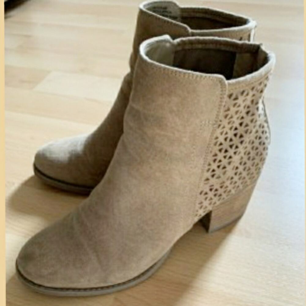 Madden Girl Cut Out Beige Booties